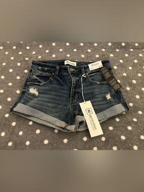 Celebrity Pink Indigo Roll Cuff Jean Shorts